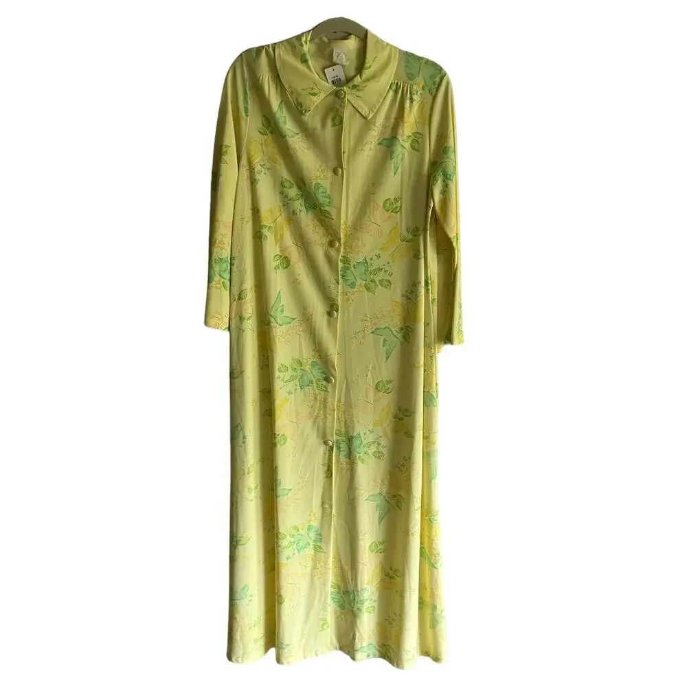Vintage 70s Butterfly Print Housedress M/L